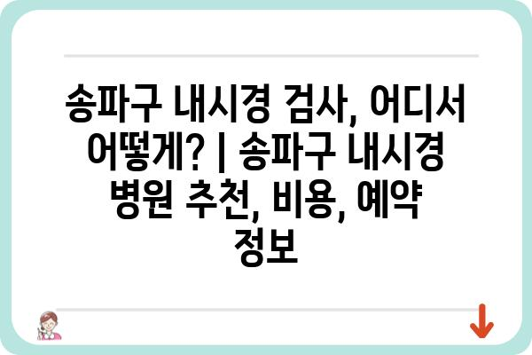 송파구 내시경 검사, 어디서 어떻게? | 송파구 내시경 병원 추천, 비용, 예약 정보