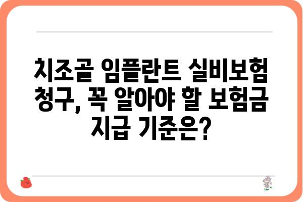 치조골임플란트 실비보험 청구 완벽 가이드 | 보험금 지급 기준, 필요 서류, 성공적인 청구 팁