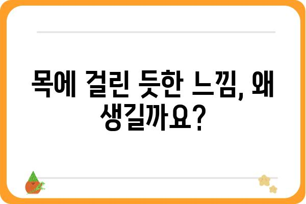 목에 뭐가 걸린 듯한 느낌, 원인과 해결 방법 | 이물감, 답답함, 통증, 꿀꺽, 삼킴 곤란