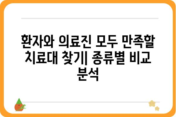 치료대 종류별 비교 가이드| 용도와 특징 | 치료대, 의료 장비, 병원, 진료실, 치료