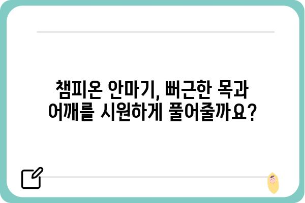 챔피온 클래식 안마기 사용 후기| 솔직한 장점과 단점 | 챔피온 안마기, 마사지기, 건강, 리뷰