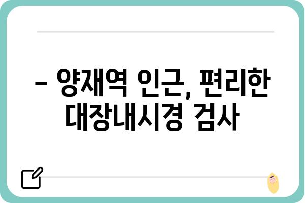 양재동 대장내시경 잘하는 곳 추천 | 양재역, 대장내시경 검사, 병원 정보