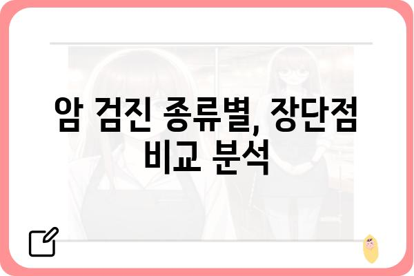 암검진 종류별 안내| 나에게 맞는 검사 찾기 | 건강검진, 암 예방, 암 조기 진단