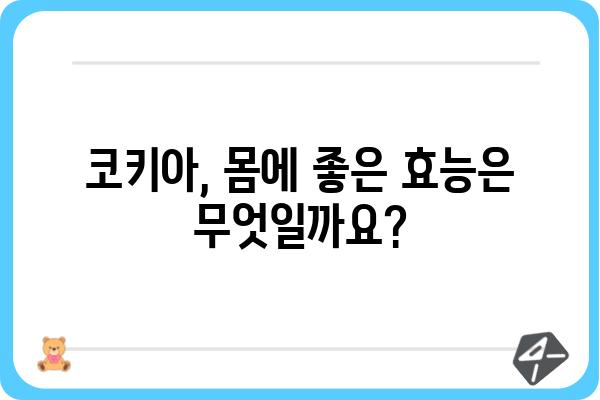 코키아 건강검진| 알아야 할 모든 것 | 코키아, 건강, 검진, 효능, 부작용