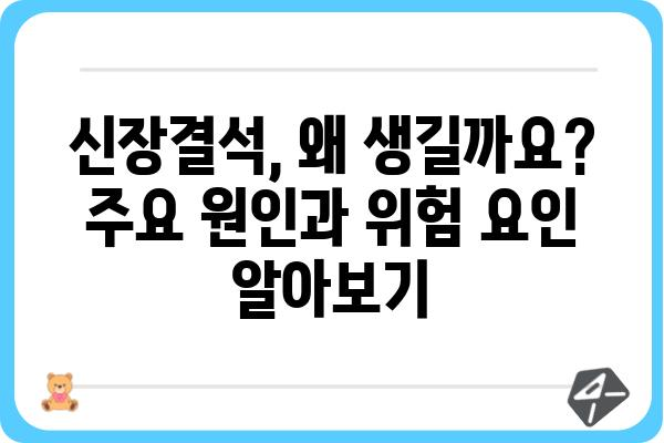 신장결석, 겪고 계신가요? | 원인, 증상, 치료, 예방까지 완벽 가이드