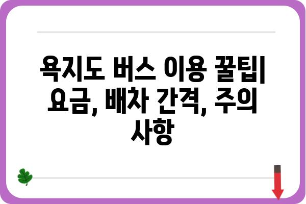 욕지도 버스 시간표| 노선, 요금, 배차 간격 정보 | 욕지도 여행, 버스 이용 안내, 섬 여행 팁