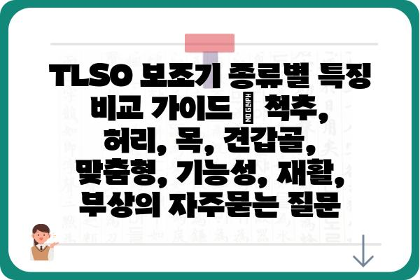 TLSO 보조기 종류별 특징 비교 가이드 | 척추, 허리, 목, 견갑골, 맞춤형, 기능성, 재활, 부상