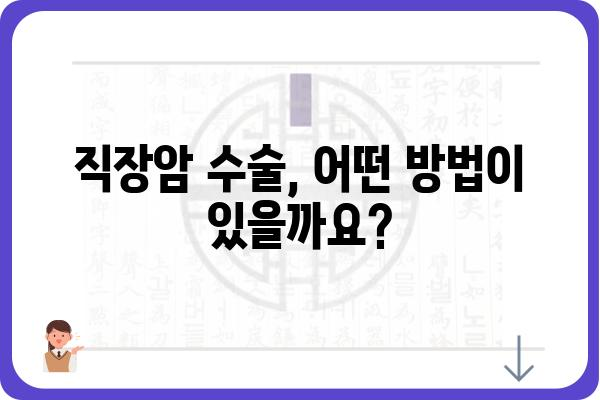 직장류수술| 알아야 할 모든 것 | 직장암, 수술 방법, 회복 과정, 주의 사항, 관련 질환