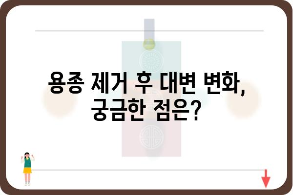 대장 용종 제거 후 변화되는 대변| 궁금한 점과 주의 사항 | 용종 제거, 대변 변화, 회복 과정, 주의 사항