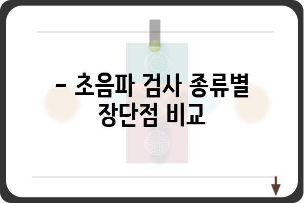 초음파검사 종류별 비교 가이드| 어떤 검사가 나에게 맞을까? | 초음파, 검사 종류, 비교, 선택