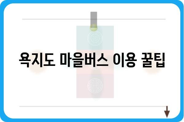 욕지도 마을버스 노선 및 시간표| 완벽 가이드 | 욕지도 여행, 대중교통, 버스 정보