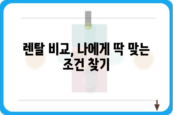 렌탈의여왕이 알려주는! 똑똑한 렌탈 선택 가이드 | 렌탈 비교, 렌탈 상품 추천, 렌탈료 계산