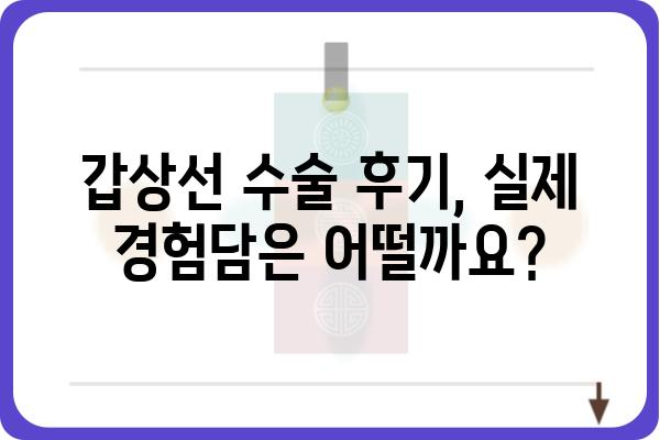 갑상선 수술, 어디서 해야 할까요? | 갑상선수술병원, 전문의, 후기, 비용, 정보