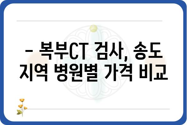 송도 지역 복부CT 검사, 어디서 어떻게 받아야 할까요? | 송도, 복부CT, 검사, 병원, 정보, 가격