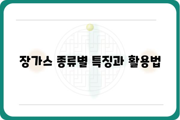 장가스, 이렇게 찾고 사용하세요| 종류별 특징과 활용 가이드 | 가스 종류, 장가스 용도, 안전 정보