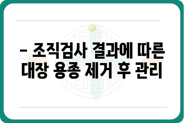 대장 용종 제거 후 조직검사 결과| 알아야 할 모든 것 | 용종 제거, 조직검사 결과 해석, 후속 관리