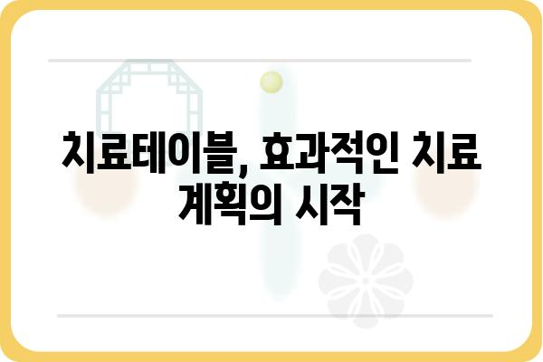 치료테이블 활용 가이드| 효과적인 치료 계획 수립과 관리 | 치료, 테이블, 의료, 계획, 관리