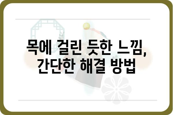 목에 뭐가 걸린 듯한 느낌, 원인과 해결 방법 | 이물감, 답답함, 통증, 꿀꺽, 삼킴 곤란