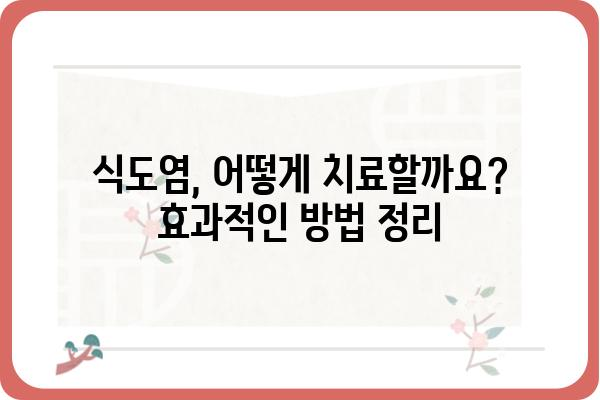 식도염, 이렇게 관리하세요! | 원인, 증상, 치료, 예방 팁