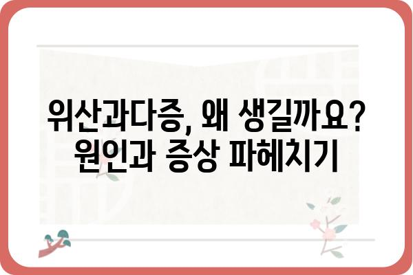 위산과다증, 제대로 알고 관리하기| 원인, 증상, 치료 및 예방 | 위산 역류, 속쓰림, 위염, 건강 관리