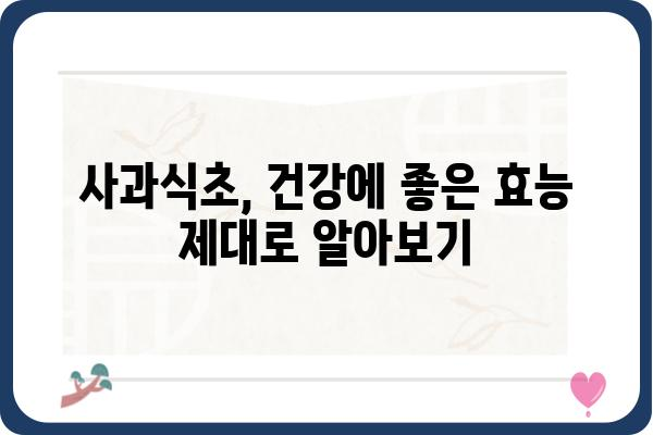 사과식초, 건강하게 맛있게 먹는 5가지 방법 | 다이어트, 피부, 건강, 레시피, 효능