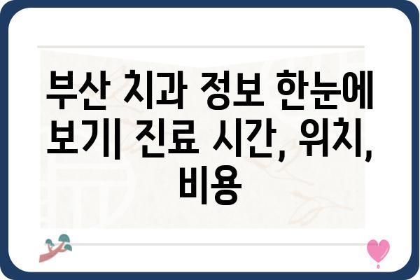 부산 치과 추천 가이드| 나에게 딱 맞는 치과 찾기 | 부산, 치과, 추천, 진료, 치료, 정보