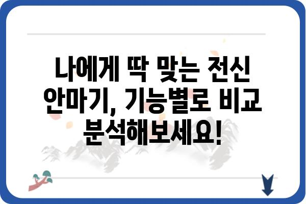 전신 안마기 추천 가이드 | 2023년 최고의 전신 마사지 경험, 당신에게 딱 맞는 안마기를 찾아보세요!