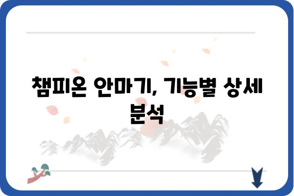 챔피온 안마기 제품 비교분석| 나에게 딱 맞는 안마기를 찾아보세요! | 안마기 추천, 챔피온 안마기 리뷰, 기능 비교