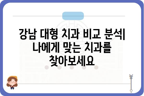 서울 강남 대형 치과 추천| 규모, 장비, 의료진, 진료 분야 비교 분석 | 강남 치과, 대형 치과, 임플란트, 치아교정, 서울 치과